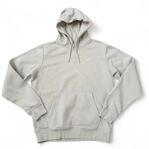 Nike mens beige fleece swoosh hoodie sweater